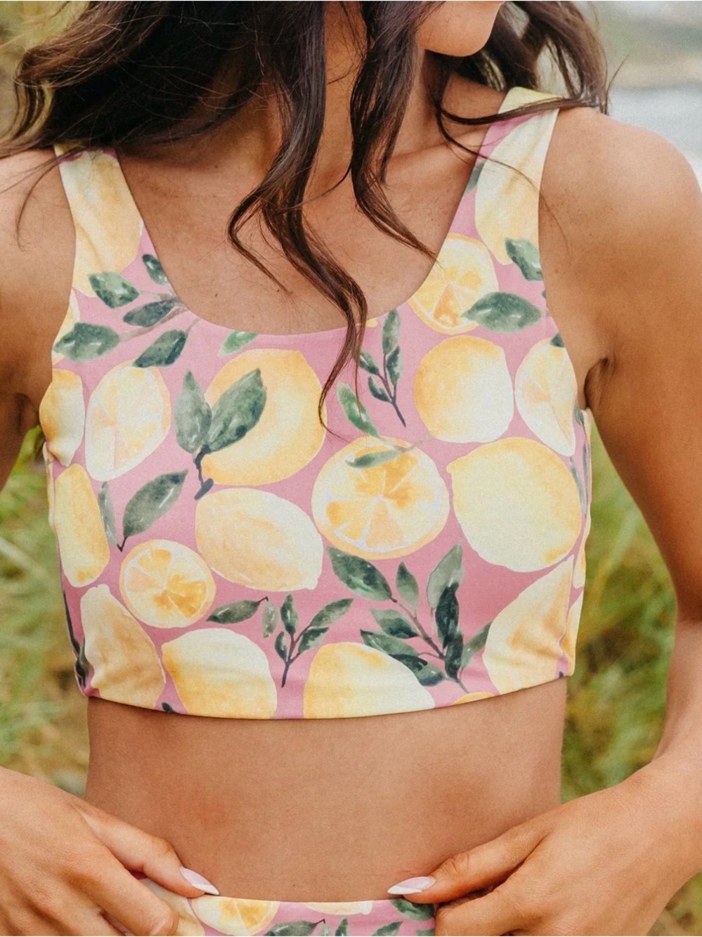 High-Waist Lemon Print Bikini Set - Picture 4 of 4